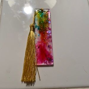 Homemade/handmade resin bookmark.